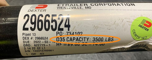 Weight Rating Sticker: 3500-lb Capacity