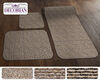 Prest-O-Fit gray three piece rug set for RV hallways, kitchen, and bathroom.