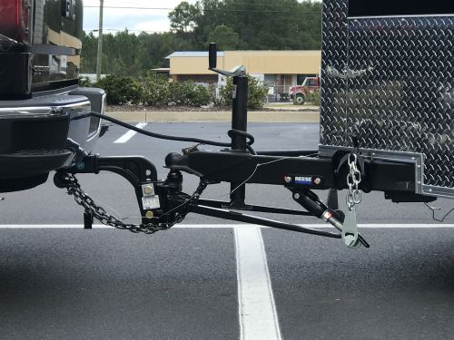 weight distribution hitch attached