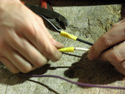 using butt connectors to attach wires