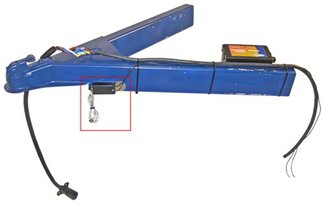 The breakaway switch has been mounted towards the front of the trailer frame, between the rear of the vehicle and the battery box