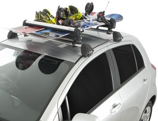 Roof Rack and Skis on Vehicle