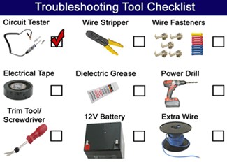 Troubleshooting Wiring Tool Checklist Image