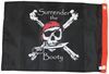 Taylor Made boat flag depicting a jolly roger and the phrase "Surrender the Booty". 