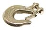 Curt clevis hook with spring loaded safety latch. 