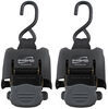 BoatBuckle G2 retractable ratcheting transom tie-down straps.