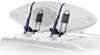 Thule Hull-A-Port kayak carrier mounted on roof of vehicle holding kayak..