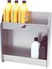 Tow-Rax aluminum storage cabinet holding bottles of oil.