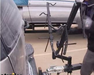 Bikes on tongue-mounted travel trailer bike rack