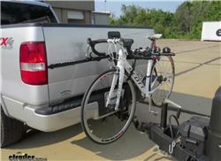 Ball mount bicycle carrier installed with bike mounted
