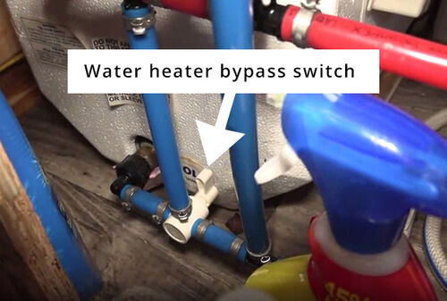 Water heater bypass switch 
