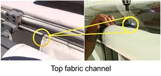 Awning screws - top fabric channel