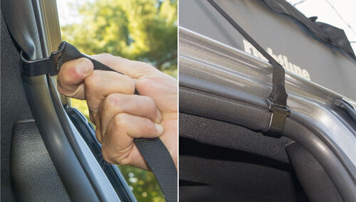 Car clips attach to your naked roof