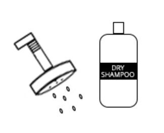 Dry Shampoo and Water