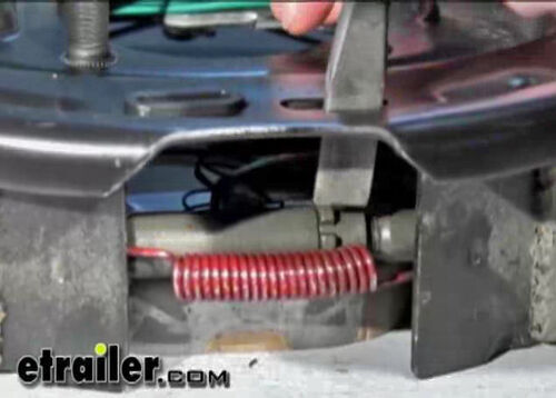 Close-up of adjusting brakes