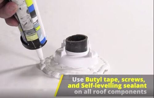 Self-Leveling Sealant Around Roof Component