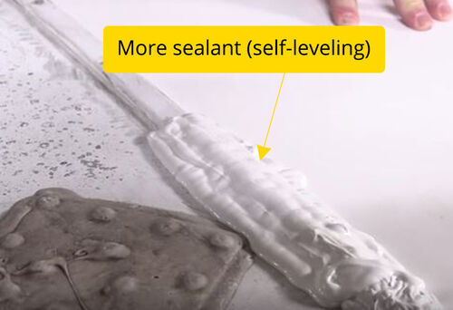 Self-Leveling Sealant on RV Roof Trim