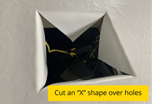 Cut X Shape into Roof Vent Hole