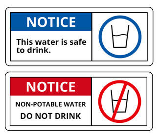 Potable vs non-potable water signs