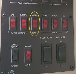 Water Plump Control Panel Switch on RV