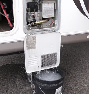 RV Water Heater Draining