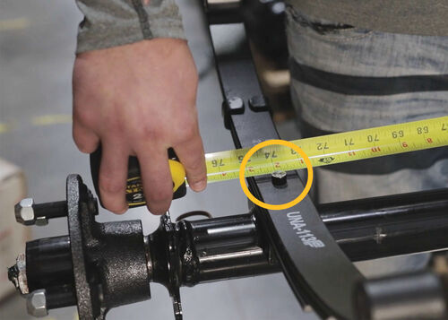 Trailer Axle Spring Center Measurement - Left Side