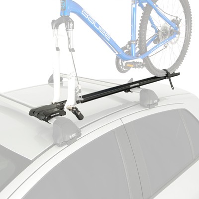 Bike on fork-mounted bike rack
