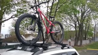Roof-Mounted Bike Rack on Vehicle