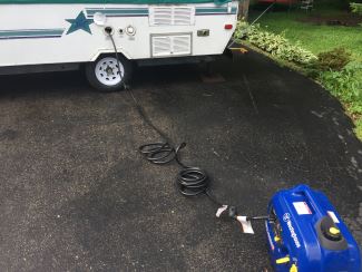 RV Hooked Up to Generator