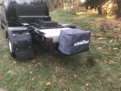 Image of portable generator properly stored and covered on a trailer