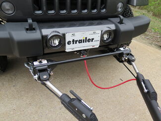 Tow Bar Attached to Jeep Base Plates