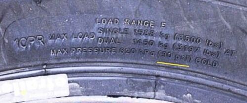 Tire requiring 90 PSI
