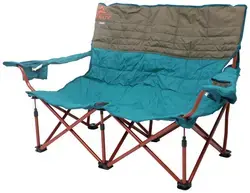 Teal Outdoor Loveseat with Mesh Cup Holders