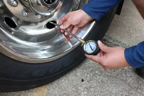 TireMinder Tire Pressure Gauge on Tire